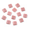 Opaque Acrylic Slide Charms, Square, Light Coral, 5.2x5.2x2mm, Hole: 0.8mm.