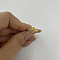 Brass Micro Pave Clear Cubic Zirconia Finger Rings, Real 14K Gold Plated, Letter S, Inner Diameter: 20mm
