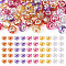 50Pcs 5 Colors Baking Paint Transparent Glass European Beads, Large Hole Beads, with Brass Cores, AB Color Plated, Faceted, Rondelle, Mixed Color, 13.5~14x9~9.5mm, Hole: 5mm