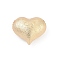 Brass Beads, Heart, Real 14K Gold Plated, 17x20x10mm, Hole: 2.4mm