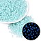 FGB Grade A Transparent Glass Seed Beads, Rondelle, Luminous Glow in the Dark, Center Dyed, Faceted, Turquoise, 4x3mm, Hole: 1.2~1.6mm, about 6081pcs/pound