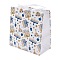 Hanukkah Theme Non-Woven Reusable Folding Gift Bags with Handle, Portable Waterproof Shopping Bag for Gift Wrapping, Rectangle, White, 23x21.5x11cm
