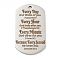 Non-Tarnish 201 Stainless Steel Pendants, Message Charms, Oval with Word Charms, Stainless Steel Color, 49x28x2mm, Hole: 3mm