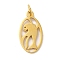 PVD Vacuum Plating 201 Stainless Steel Pendants, with Jump Rings, Laser Cut, Oval with Dolphin Charm, Real 18K Gold Plated, 20x10.5x1mm, Hole: 3mm