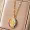 Elegant Vintage Brass Pave Cubic Zirconia Virgin Mary Religion Pendant Necklaces, Golden, Colorful, 15.75 inch(40cm)