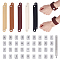 PH PandaHall 36pcs Leather Stamping Tools Letter Number Stamping Punches 13x10mm Leathercraft Metal Stamp with 10pcs 5 Colors Snap Bracelets Blank Bracelet Making Kits for DIY Craft Jewelry Making