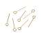 304 Stainless Steel Eye Pin, Golden, 25mm, Hole: 2mm, Pin: 0.7mm