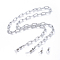 Eyeglasses Chains, Neck Strap for Eyeglasses, with Aluminum Paperclip Chains, 304 Stainless Steel Lobster Claw Clasps and Rubber Loop Ends, Gainsboro, 30.11 inch(76.5cm)