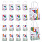AHANDMAKER 20Pcs 2 Style Rectangle Foldable Creative Kraft Paper Gift Bag, Cartoon Pattern Gift Bag with Handle, Mermaid Paper Treat Bags for Themed Party Decorations