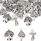 60Pcs 3 Style Zinc Alloy Pendants, Mushroom, Antique Silver, 23~28x17.5~18.5x3~5.5mm, Hole: 1.5~2mm, 20pcs/style