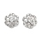 Brass Micro Pave Cubic Zirconia Pendants, Flower Charms, Rack Plating, Long-Lasting Plated, Lead Free & Cadmium Free, Platinum, 10.5x11x6mm, Hole: 1mm