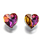 Transparent Glass Beads, Faceted, Heart, Brown, 10x10x7mm, Hole: 1~1.2mm