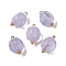 Acrylic Pendants, Imitation Gemstone, with Brass Loops, Nuggets, Lilac, 19x12.5x11.5mm, Hole: 2mm