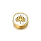 Stainless Steel Beads, Flat Round, Golden, Tree, 9x3mm