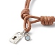 Bracelets réglables en corde de polyester ciré coréen X1-BJEW-TA00001-4