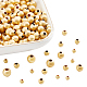 BENECREAT 240Pcs 18K Gold Plated Brass Beads 4 Mixed Size Matte Color Round Spacer Beads for Bracelet Necklace KK-BC0007-60-4