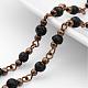 Catene tonde fatte a mano di perle di roccia lavica per la realizzazione di braccialetti di collane AJEW-JB00244-01-1