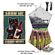 GLOBLELAND Vintage Metal Tin Sign Funny Cat and Wine Art Plaque Poster Retro Show Me Your Wine Metal Wall Decorative Tin Signs 8×12inch for Home Kitchen Bar Coffee Shop Club Decoration AJEW-WH0189-079-4