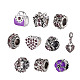 Mixed Shapes Alloy Glass Rhinestone European Beads CPDL-X0001-01A-1