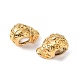 Real 24K Gold Plated Brass Skull Beads KK-K093-06G-2