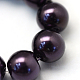 Baking Painted Pearlized Glass Pearl Round Bead Strands HY-Q330-8mm-20-3