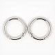 Platinum Plated Alloy Spring Gate Rings X-PALLOY-H246-P-1