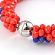 Faceted Glass Abacus Beaded Bracelets BJEW-J170-A04-2