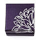 印刷された厚紙のジュエリーセットボックス  中に黒いスポンジを入れて  花模様の正方形  パープル  5.2x5.2x3.6cm CBOX-T005-01A-2
