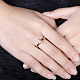 Крест сплава олова чешский горный хрусталь свадьбы палец кольца для женщин RJEW-BB15367-6G-7