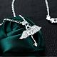 Silver Plated Brass Cubic Zirconia Fairy Pendant Necklaces NJEW-BB03306-4