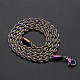 304ステンレススチール製ロープチェーンネックレス  カニカン付き  虹色  25.8インチ（65.5cm）  3mm NJEW-T012-03-66-Q-2
