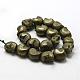 Electroplated Natural Pyrite Beads Strands G-N0258-S-01-2