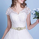 Ceinture de mariée fleur en laiton avec strass en verre pour robe de mariée AJEW-WH0455-006P-6