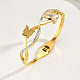 Coquille naturelle papillon avec bracelets manchette en zircone cubique JJ4773-1-1