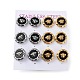 6 Pair 2 Color Bees Acrylic Stud Earrings EJEW-A024-07-1