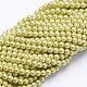 Hebras de cuentas redondas de perlas de vidrio teñidas ecológicas HY-A002-4mm-RB105-3