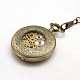 Steampunk alliage de bijoux pendentif rond et plat montres de poche mécanique WACH-M035-01AB-4