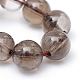 Brins ronds de perles de quartz fumé naturel G-R345-8mm-24-4