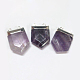 Natural Amethyst Point Pendants with Silver Color Plated Brass Findings G-P053-P32A-2