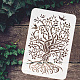 Fingerinspire fiore albero della vita pittura stencil 8.3x11.7 pollice riutilizzabile floreale albero della vita modello di disegno uccello stencil pianta albero stencil di plastica scava fuori stencil per fai da te decorazioni per la casa DIY-WH0396-406-3