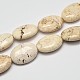 Brins de perles de magnésite naturelle ovales plats G-M138-13-1