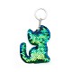Plastic Paillette Beads Kitten Keychain KEYC-P045-D-2