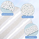 FINGERINSPIRE 2 Yards/1.82m Wide Beaded Lace Trim 62mm White Flat Fabric Applique Trim with Various Shape Small Beads OCOR-WH0067-22-4