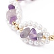 Bracelet en perles d'améthyste naturelle et perles de coquillages BJEW-TA00029-01-3
