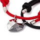 2Pcs 2 Color Magnet Alloy Matching Heart Charm Bracelets Set BJEW-E011-03BP-01-4