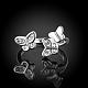 Изысканные латунные кольца-манжеты с бабочками из чешских страз RJEW-BB02118-7B-2