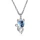 925 серебряное ожерелье с подвеской в виде котенка NJEW-BB30752-1