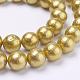 Arrugado textura perla shell perlas hebras BSHE-E016-6mm-02-2