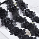 GORGECRAFT 2 Yard 3D Polyester Flower Lace Edge Trim Ribbon Pearl Beads Edging Trimmings Embroidered Applique Fabric Vintage Sewing Craft for Wedding Dress Embellishment DIY Dress Decor(Black) OCOR-GF0001-85A-5
