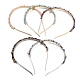 Bandas para el cabello con chips de piedras preciosas naturales envueltas en alambre de latón AJEW-Z010-04-1